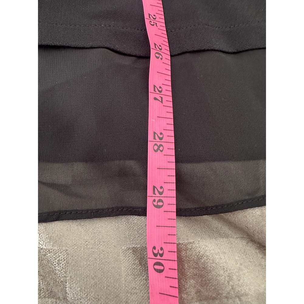 Carmen Marc Valvo Woman Shirt Womens 0X Black V Neck Sleeveless Sheer Hem Blouse - Picture 11 of 14